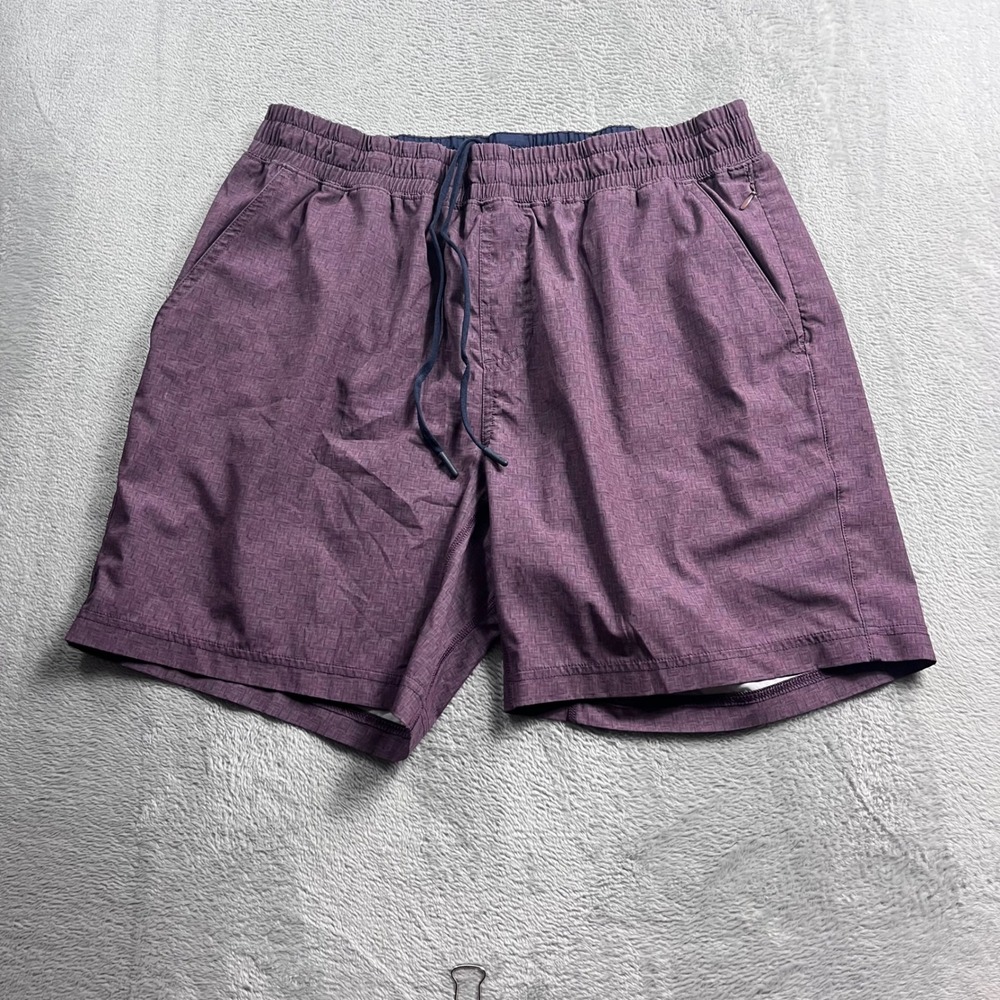 Rhone 7 Inch Mako Shorts Mens Large Purple Plum Textured Linerless 101469